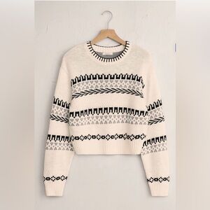 NWOT Z Supply PERCI FAIRISLE SWEATER Cream Size Small